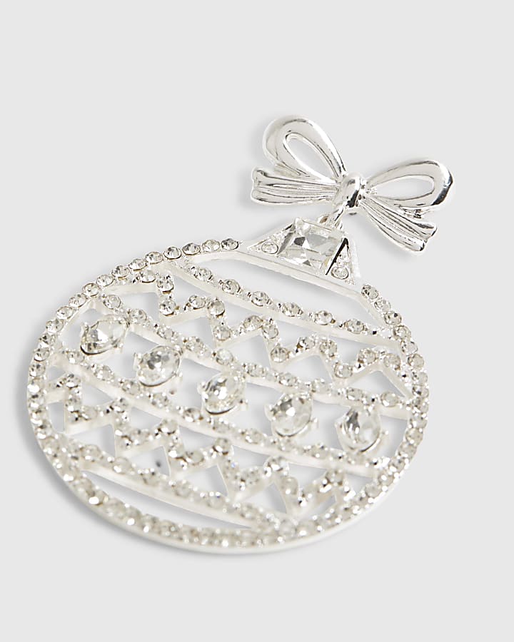 Silver Bauble Drop Earrings