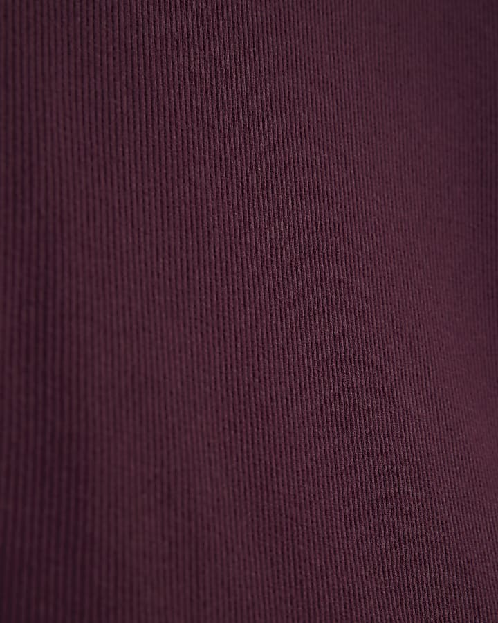 Red Long Sleeve Scallop Trim Top