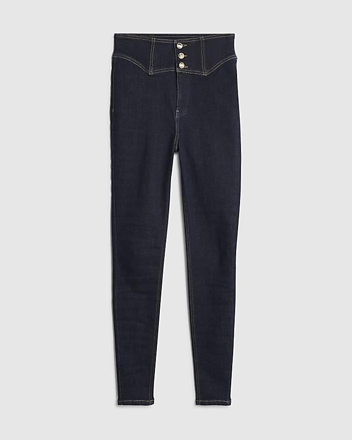 Blue Corset Skinny Jeans