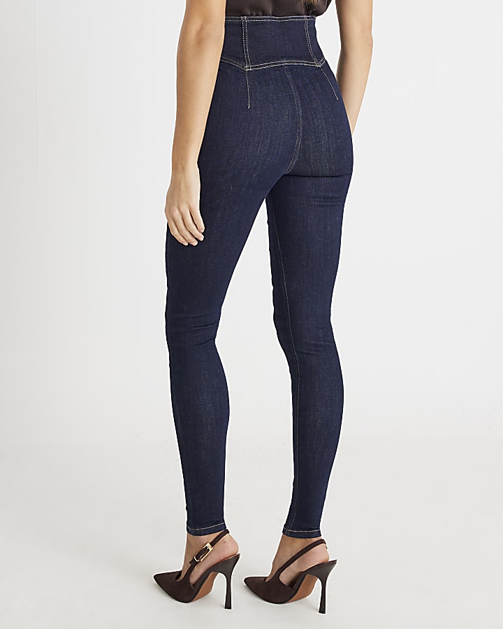 Blue Corset Skinny Jeans