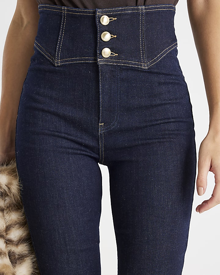 Blue Corset Skinny Jeans