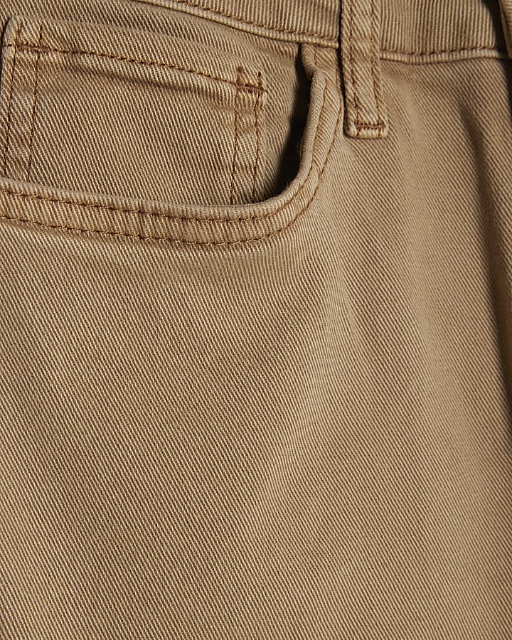 Brown Stretch Straight Leg Jeans