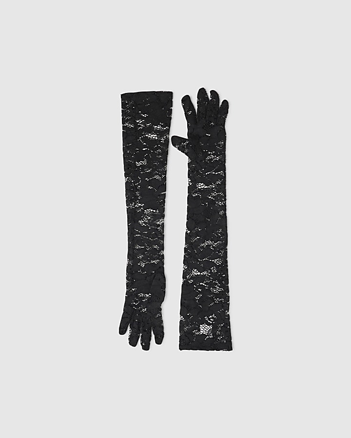 Black Lace Long Gloves