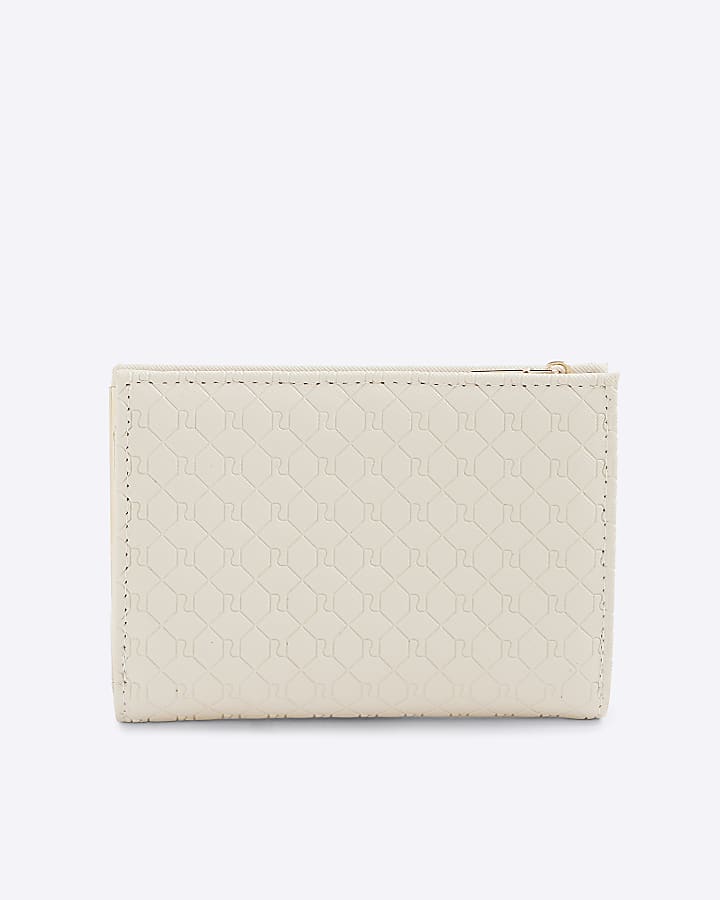 Cream RI Monogram Foldout Purse