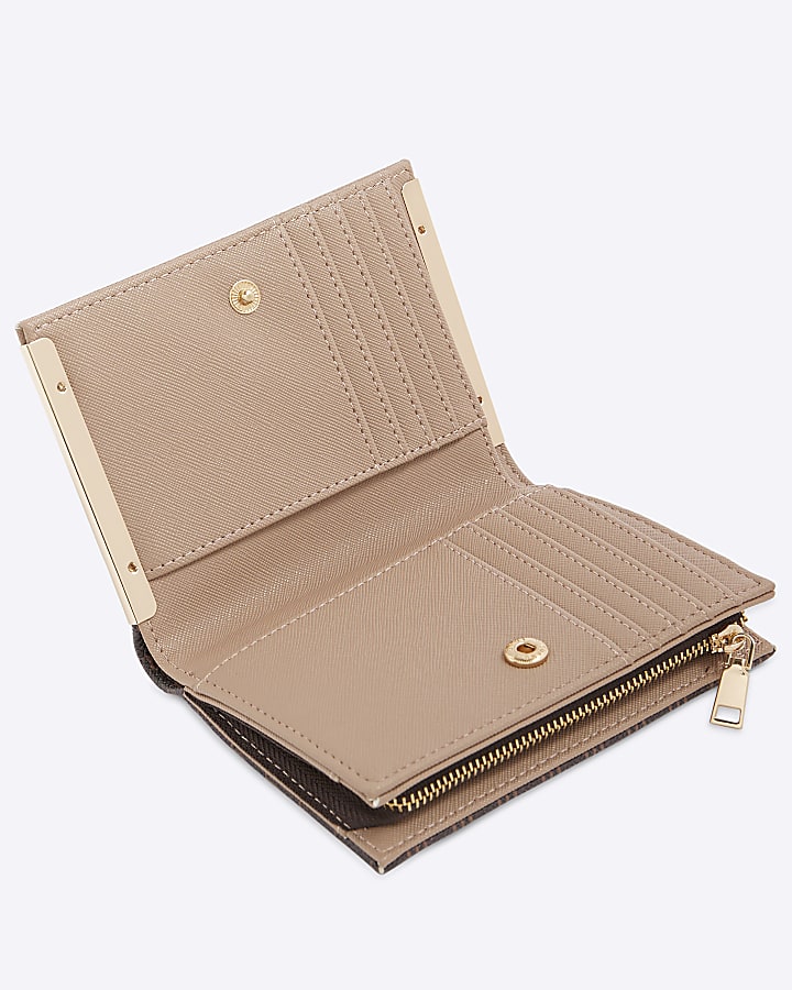 Brown RI Monogram Foldout Purse