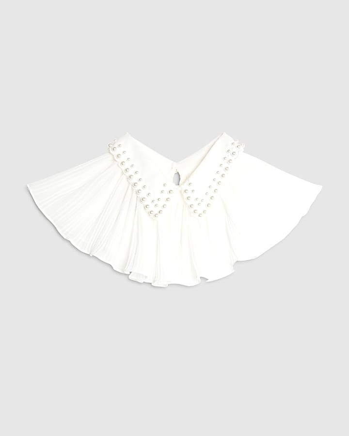Cream Pearl Embellished Collar