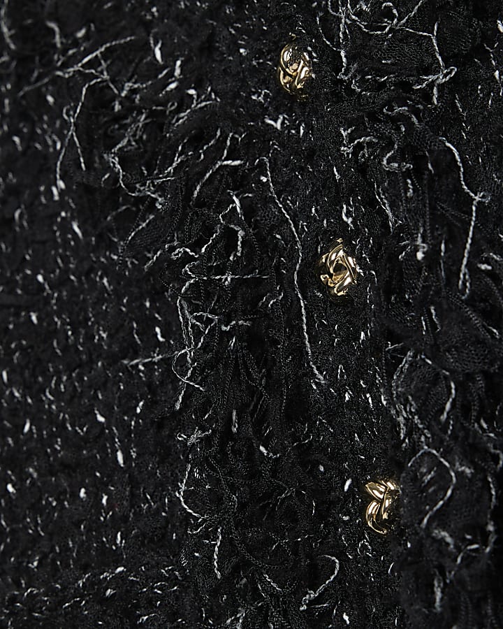 Black Boucle Cardigan