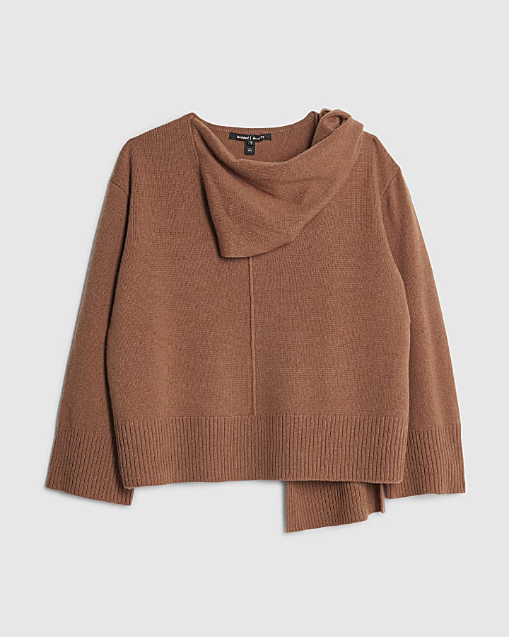 Brown Premium Wool Scarf Wrap Jumper