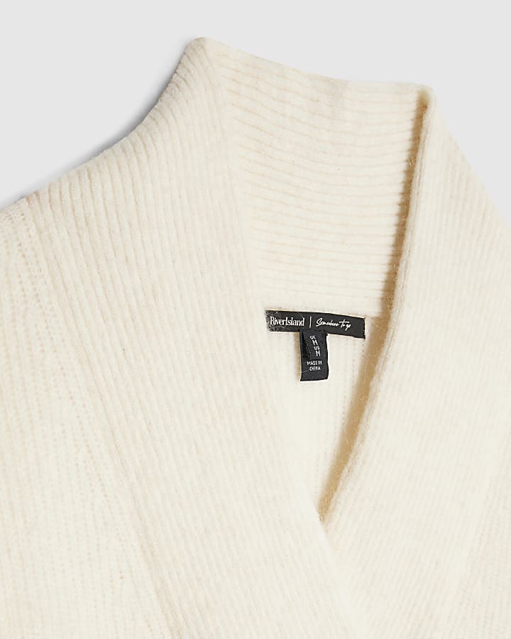 Cream Premium Mohair V Neck Jumper