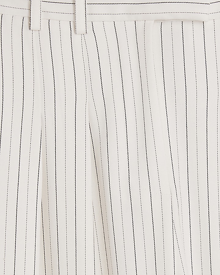 Cream Stripe Wide Leg Trousers
