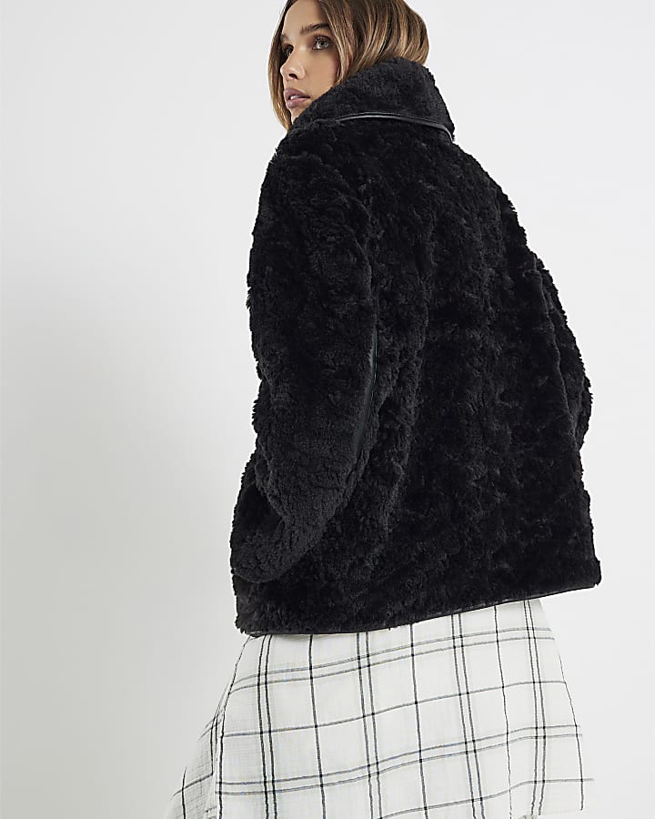 Black Borg Collared Swing Coat