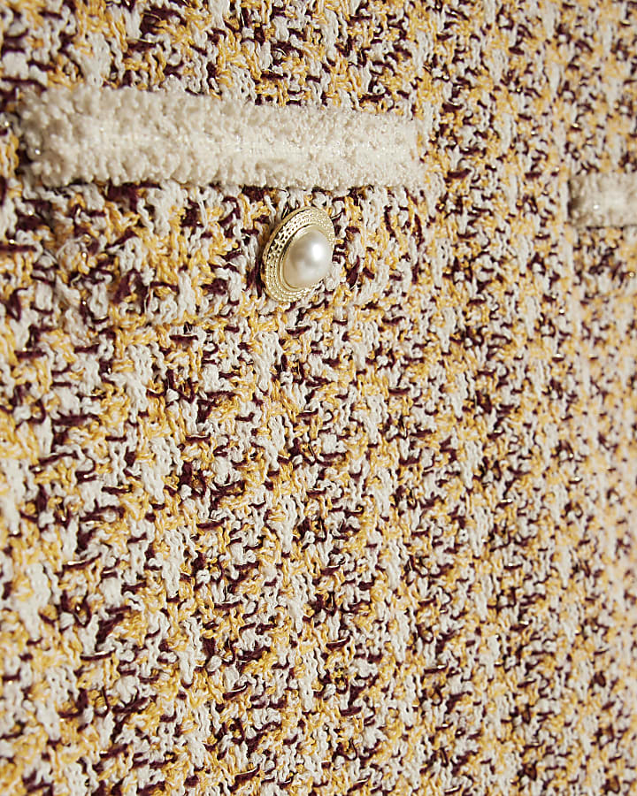 Orange Boucle Mini Skirt