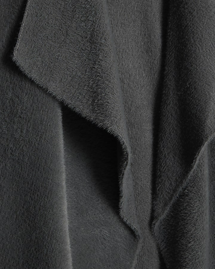 Grey Knitted Waterfall Lounge Cardigan