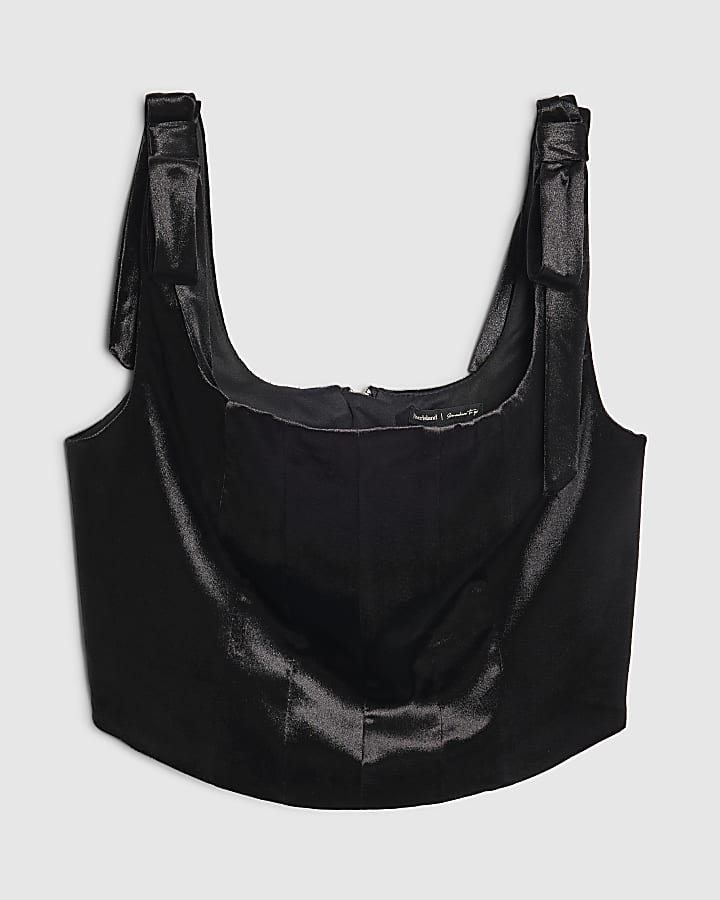 Black Velvet Sleeveless Corset Top