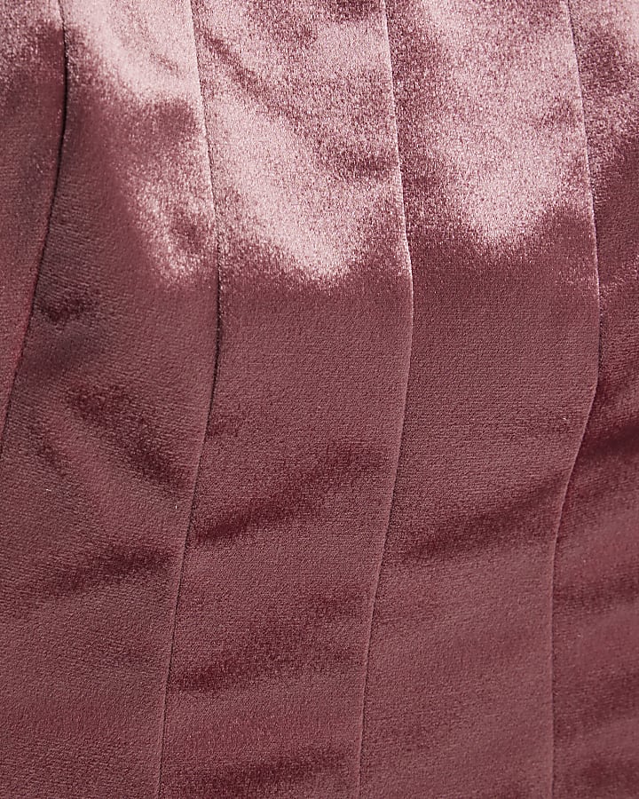 Pink Velvet Sleeveless Corset Top