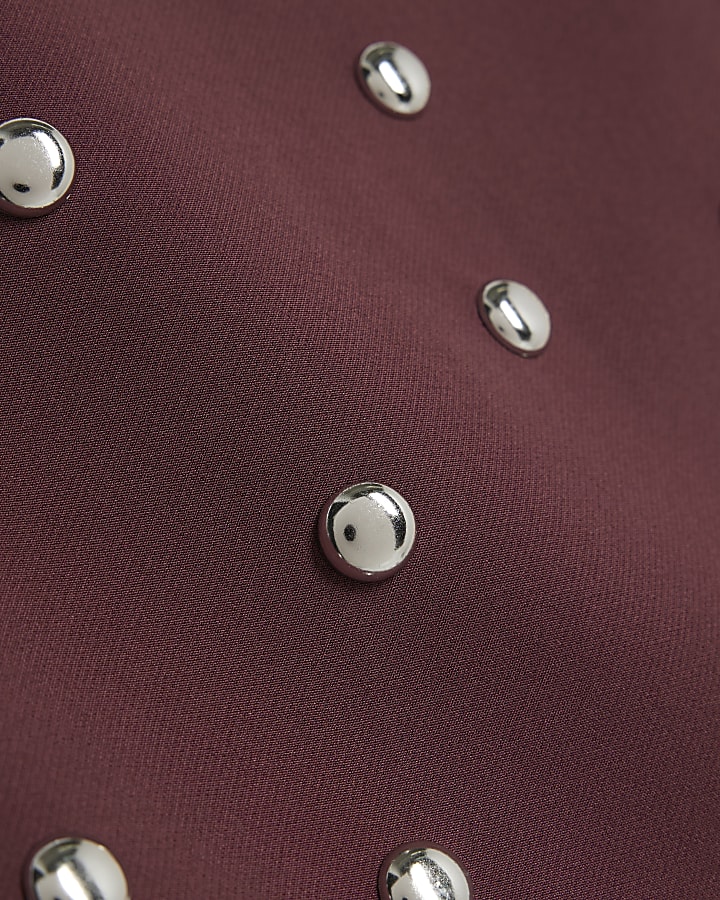 RI Studio Red Mini Studded skirt