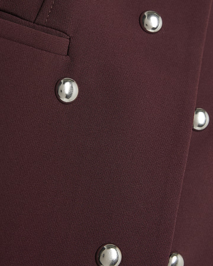 RI Studio Red Cocoon sleeve Studded Blazer