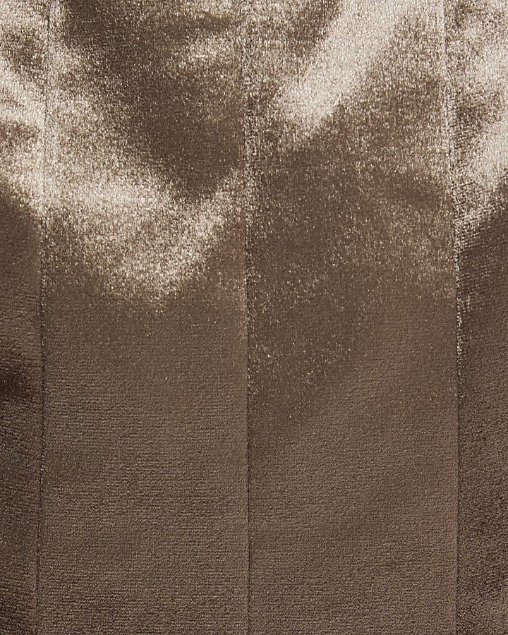 Brown Velvet Sleeveless Corset Top