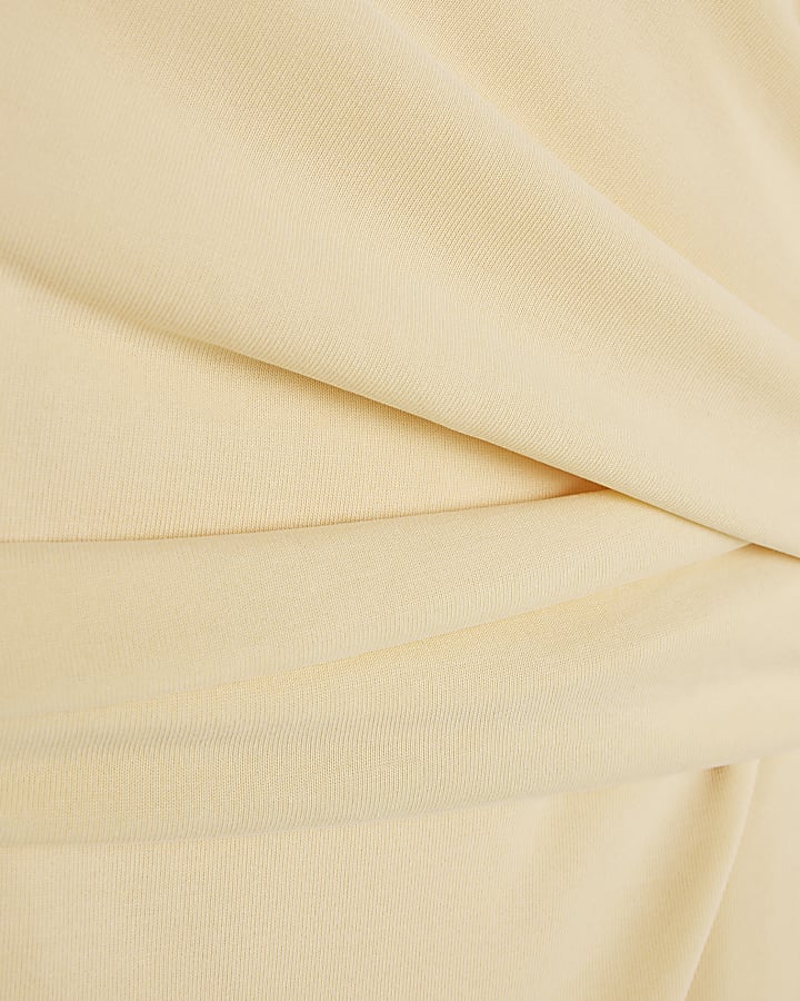 Yellow Sleeveless Side Knot Maxi Dress