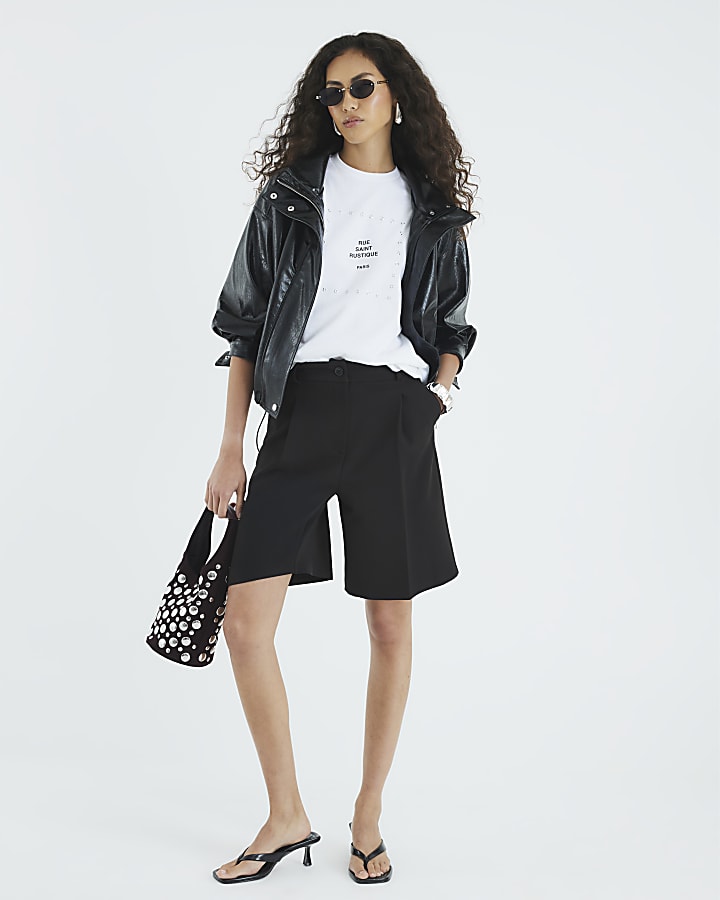 White Short Sleeve Eyelet T-Shirt