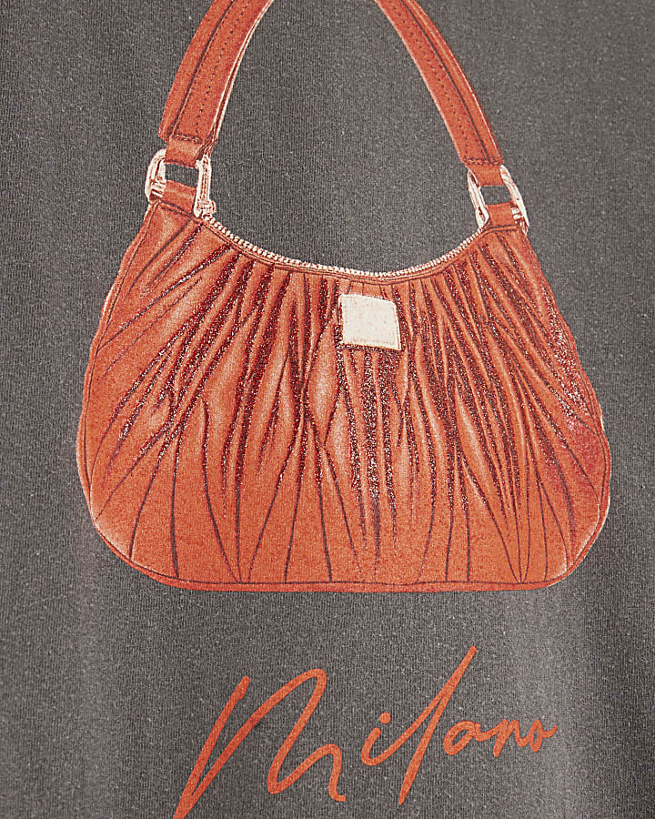 Grey Glitter Milano Bag T-Shirt