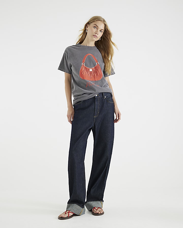 Grey Glitter Milano Bag T-Shirt