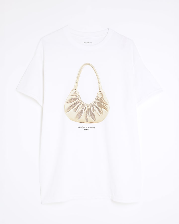 White Glitter L'Amour Bag T-Shirt