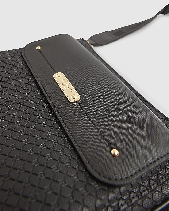 Black Front Pocket Messenger Bag
