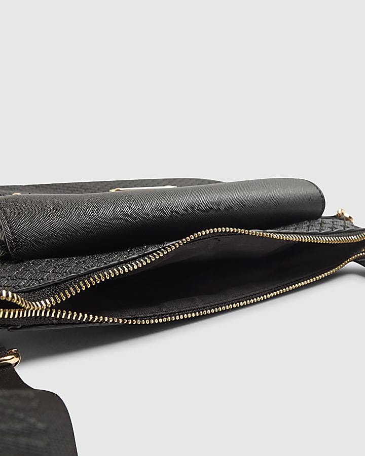 Black Front Pocket Messenger Bag