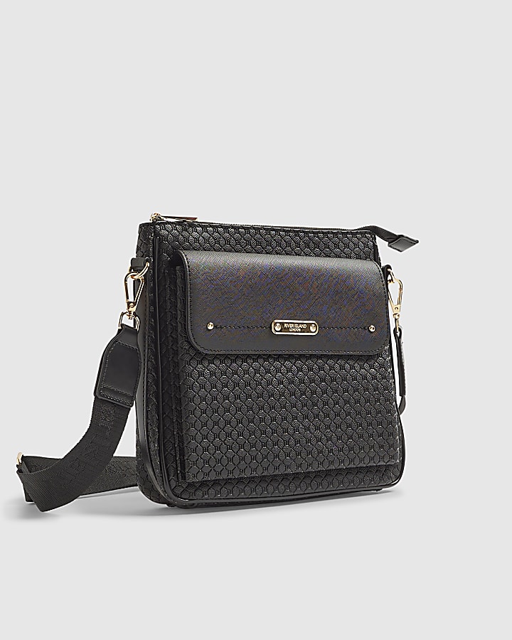 Black Front Pocket Messenger Bag