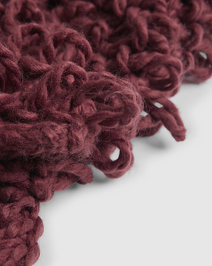 Red Premium Tassel Scarf