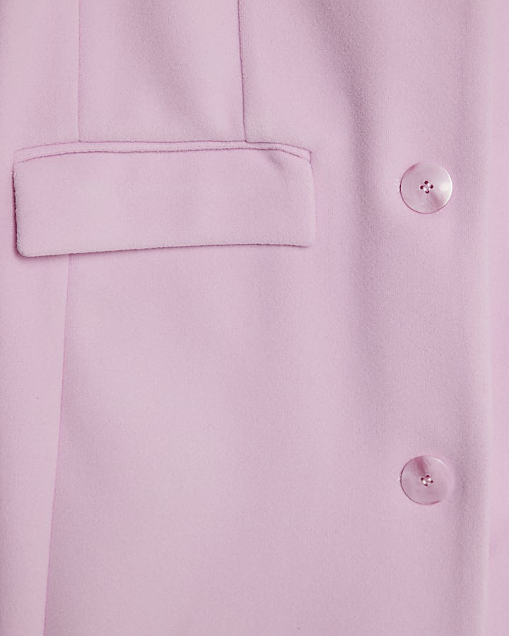 Pink Single Breasted Longline Coat