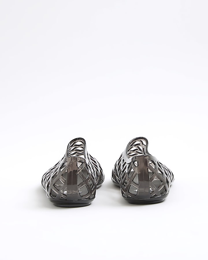 Black Sheer Jelly Sandals