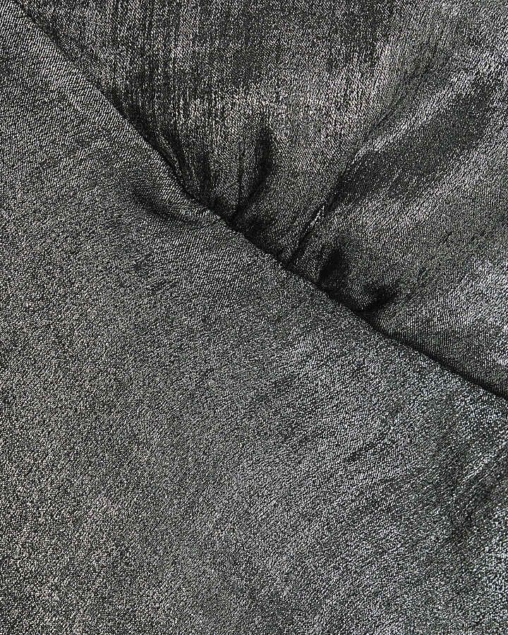 Silver One Shoulder Top