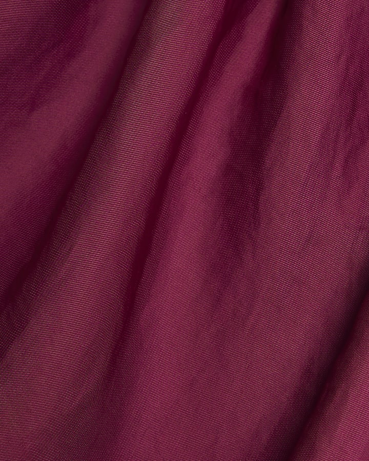 Pink Satin Cowl Neck Tank Top