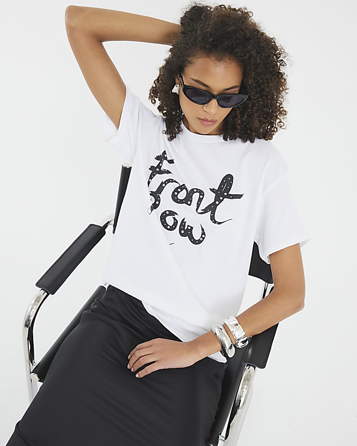 White Short Sleeve Front Row T-shirt