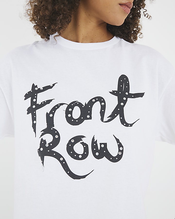 White Short Sleeve Front Row T-shirt