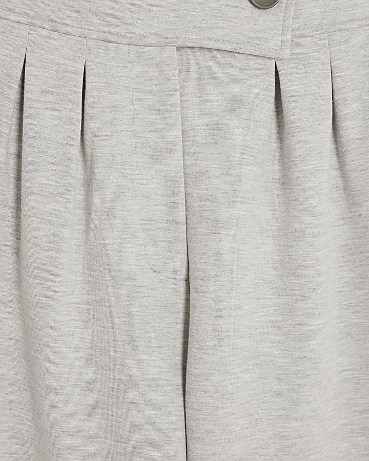 Grey Tailored Wide Leg Trousers