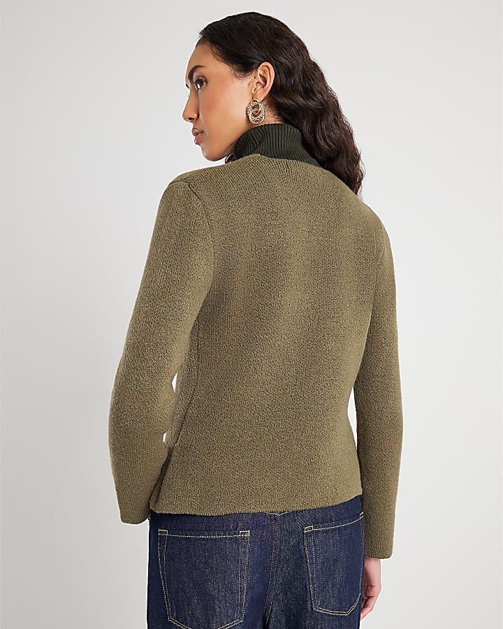 Green Button Detail Cardigan