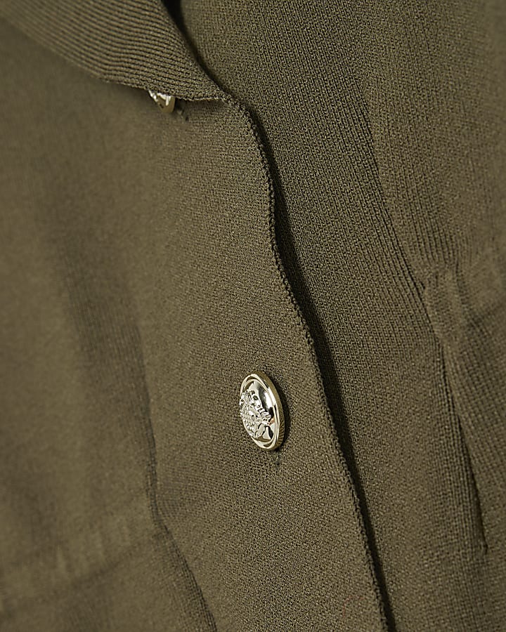 Khaki Blazer Cardigan