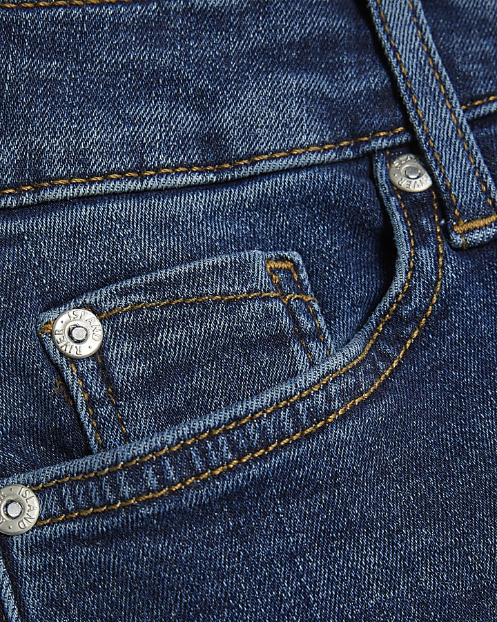 Petite Blue Mid Rise Flared Jeans