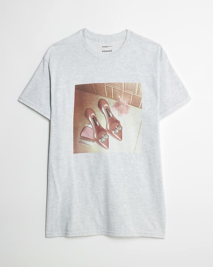 Grey Shoe Photo Graphic T-Shirt