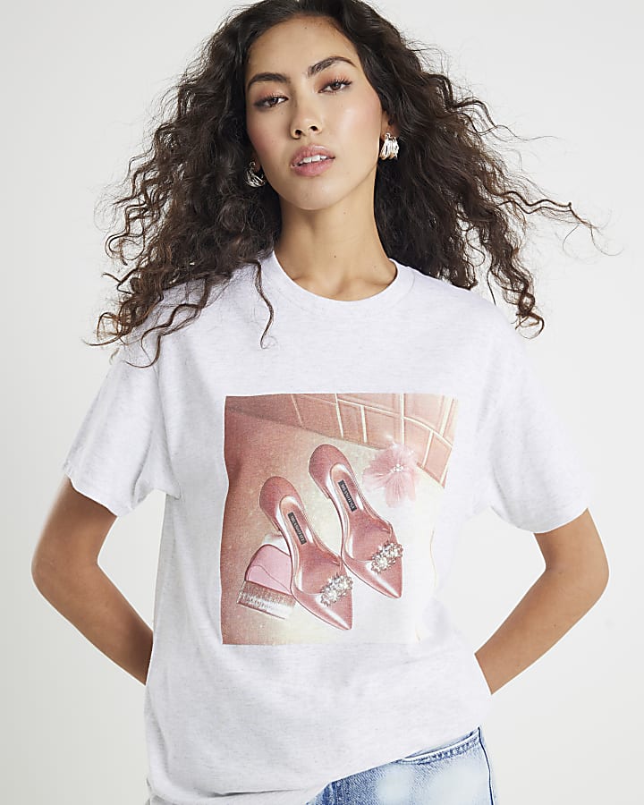 Grey Shoe Photo Graphic T-Shirt
