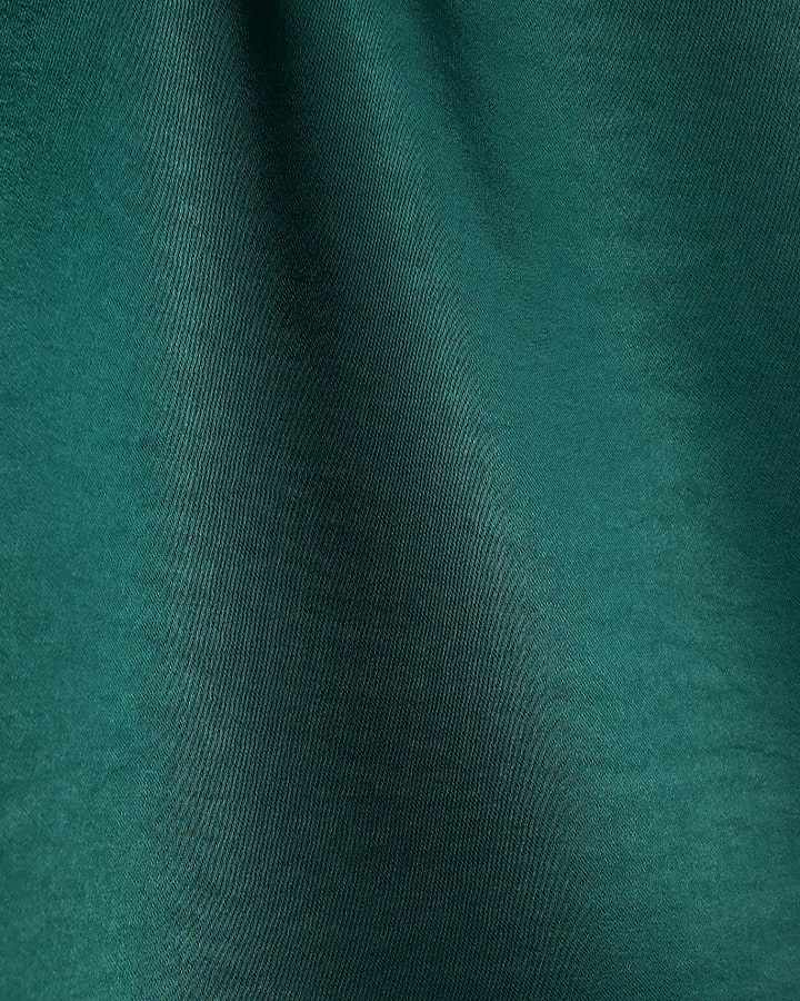 Green Satin Aline Mini Skirt