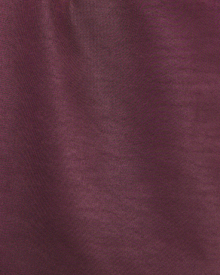 Red Satin A Line Mini Skirt