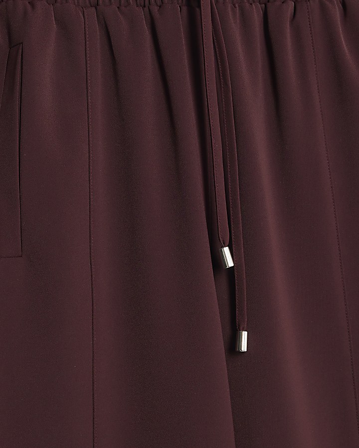 Red Wide Leg Tailored Joggers