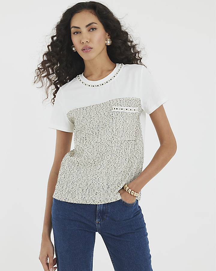 White Boucle Boutique T-Shirt
