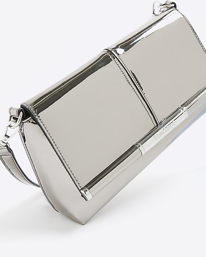 Silver Bar Front Clutch Bag