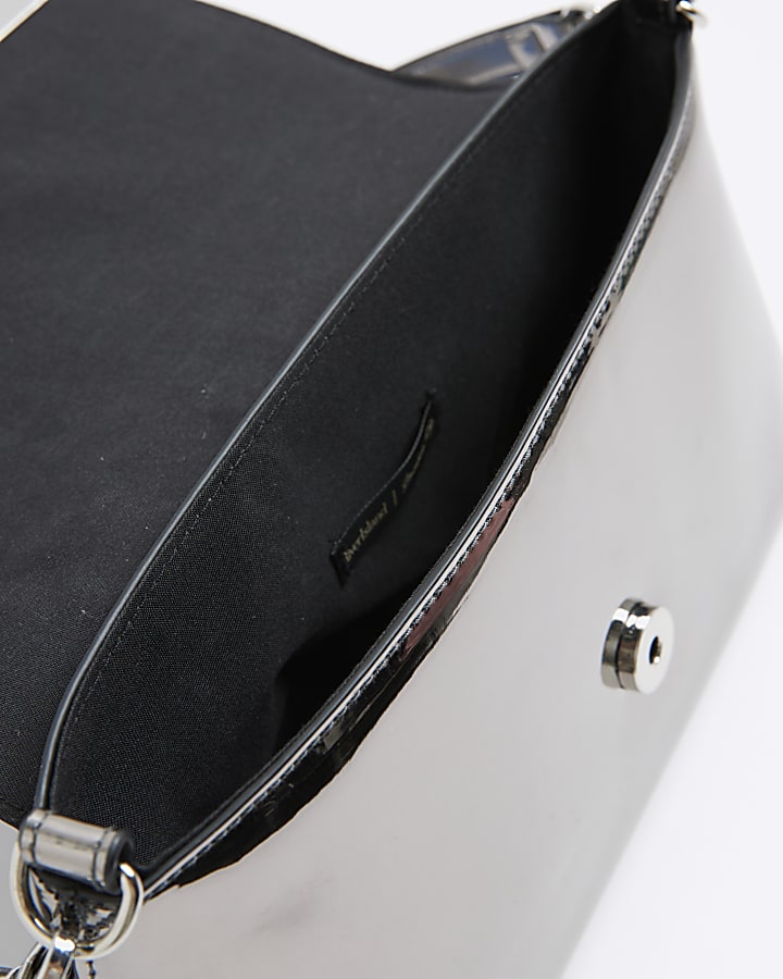 Silver Bar Front Clutch Bag
