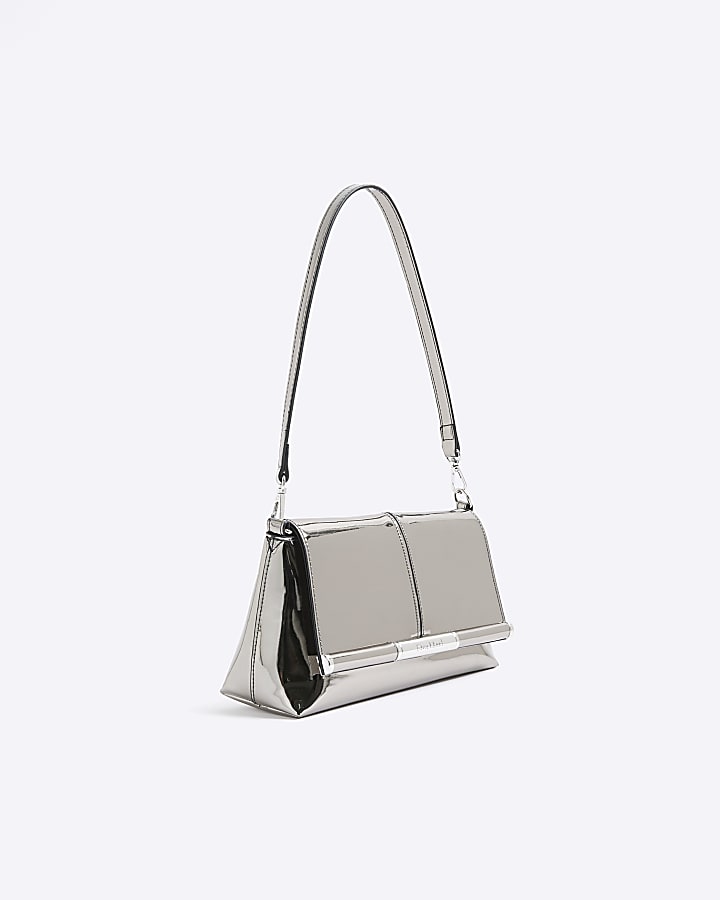 Silver Bar Front Clutch Bag